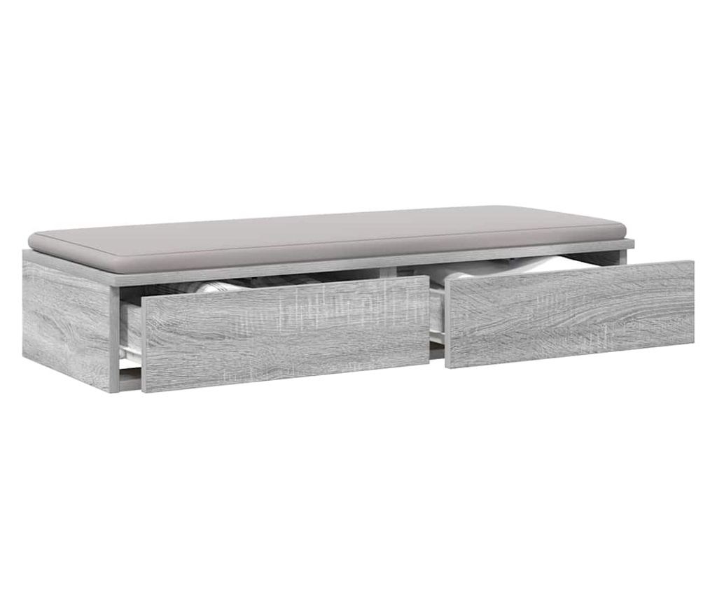 Sonoma sivi noćni ormarić s ladicama 90 x 36.5 x 16.5 cm, kompozitno drvo - 3