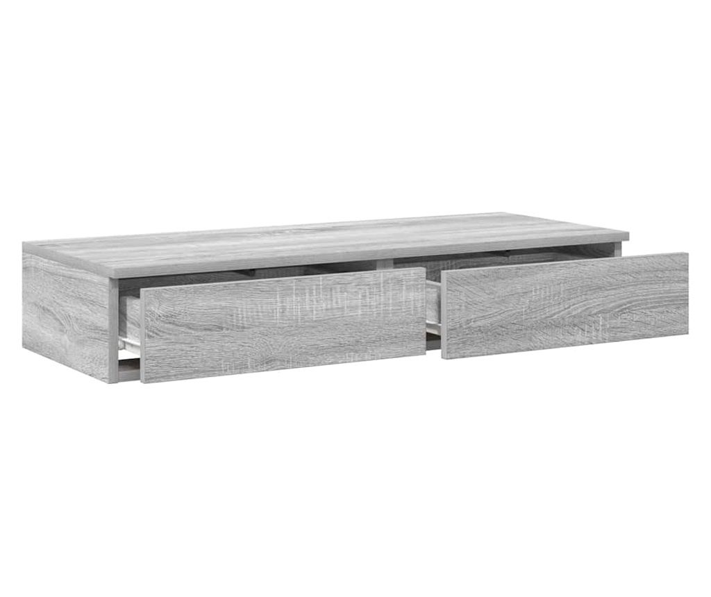 Sonoma sivi noćni ormarić s ladicama 90 x 36.5 x 16.5 cm, kompozitno drvo - 5