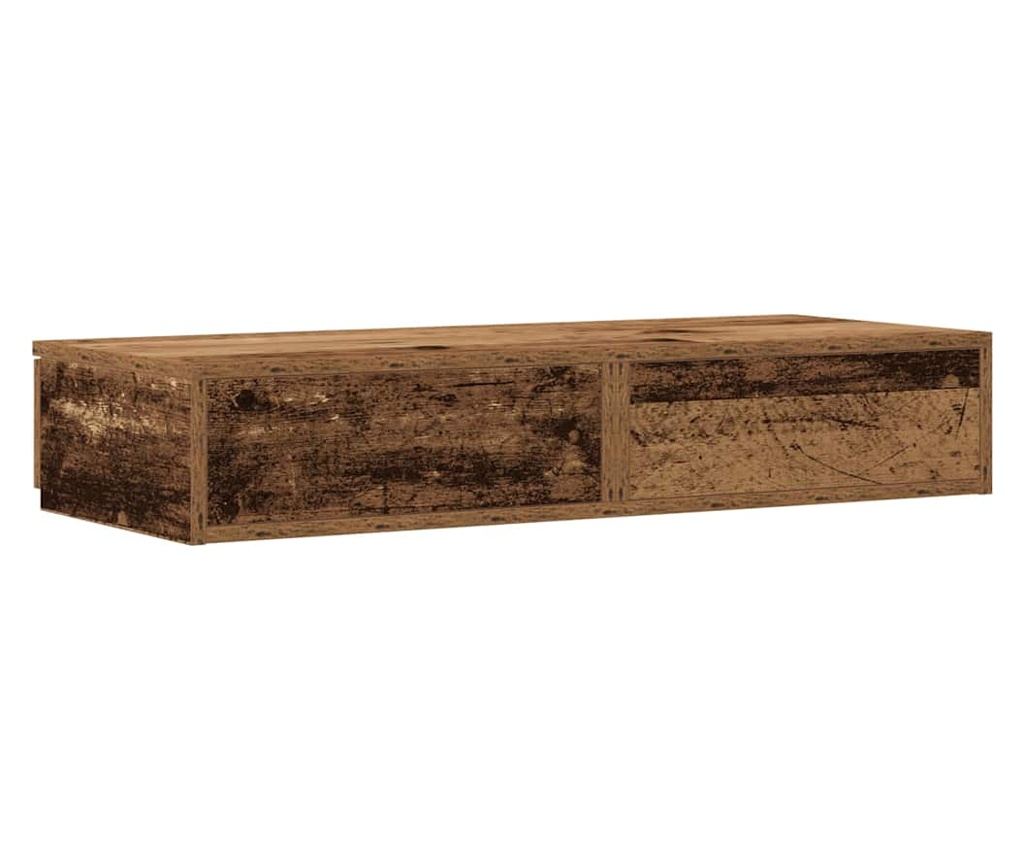 Noćni ormarić s ladicom - Staro drvo - 90 x 36.5 x 16.5 cm - Kompozitno drvo - 8