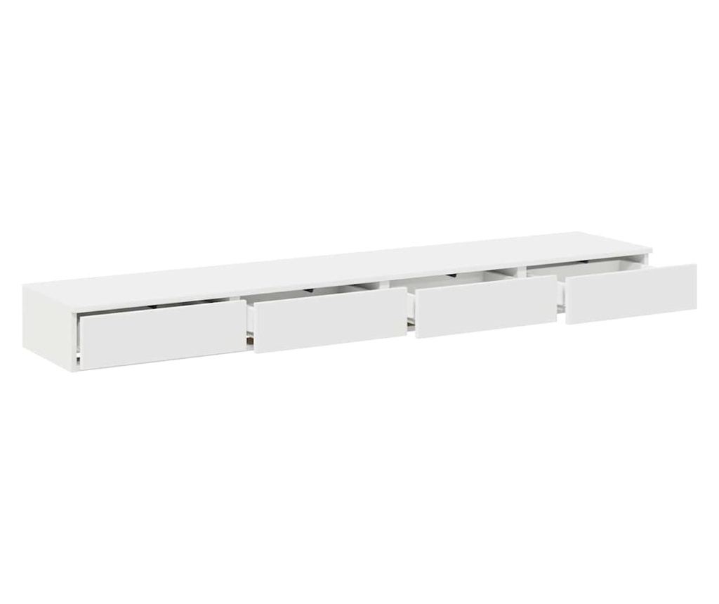 Bijeli noćni ormarić s ladicom - 200 x 36.5 x 16.5 cm - Kompozitno drvo - 5
