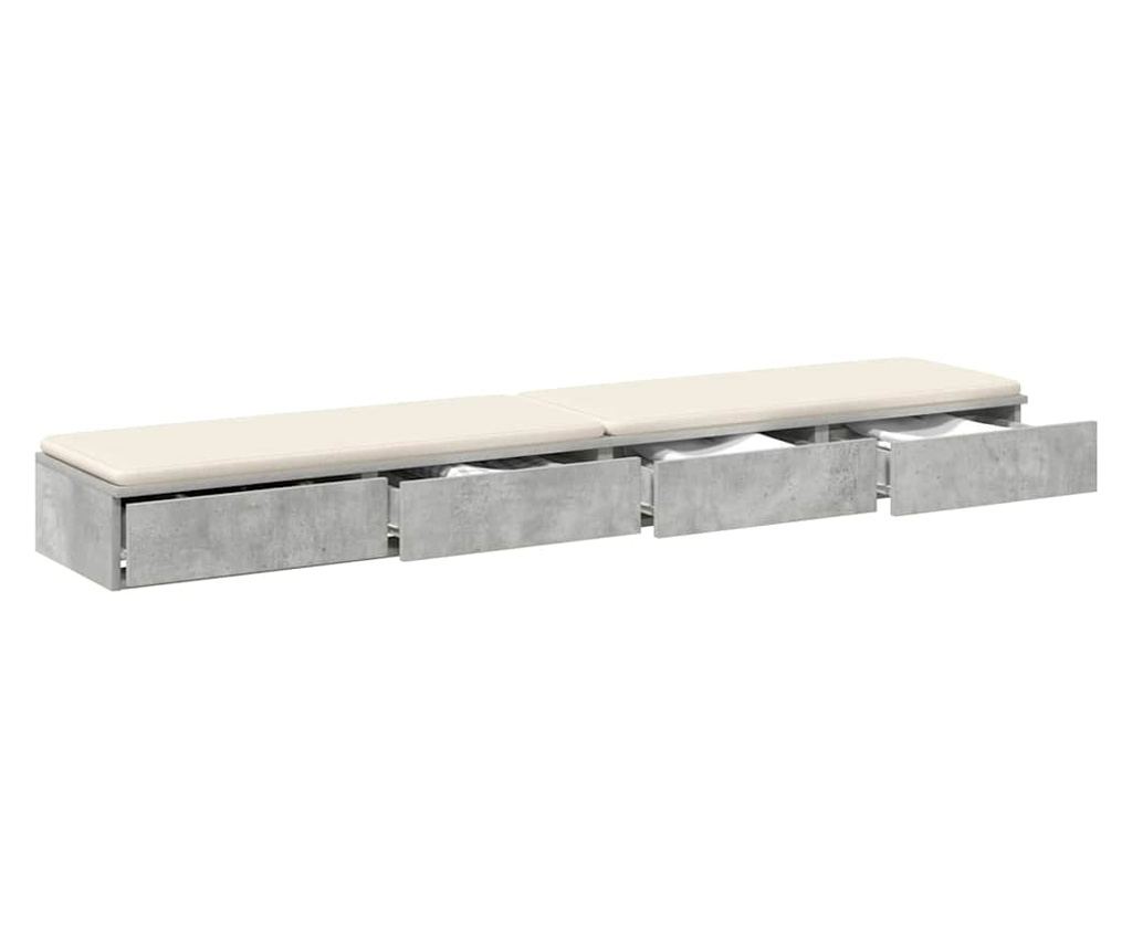 Ladica za krevet betonsko siva 180 x 36,5 x 16,5 cm kompozitno drvo - 3