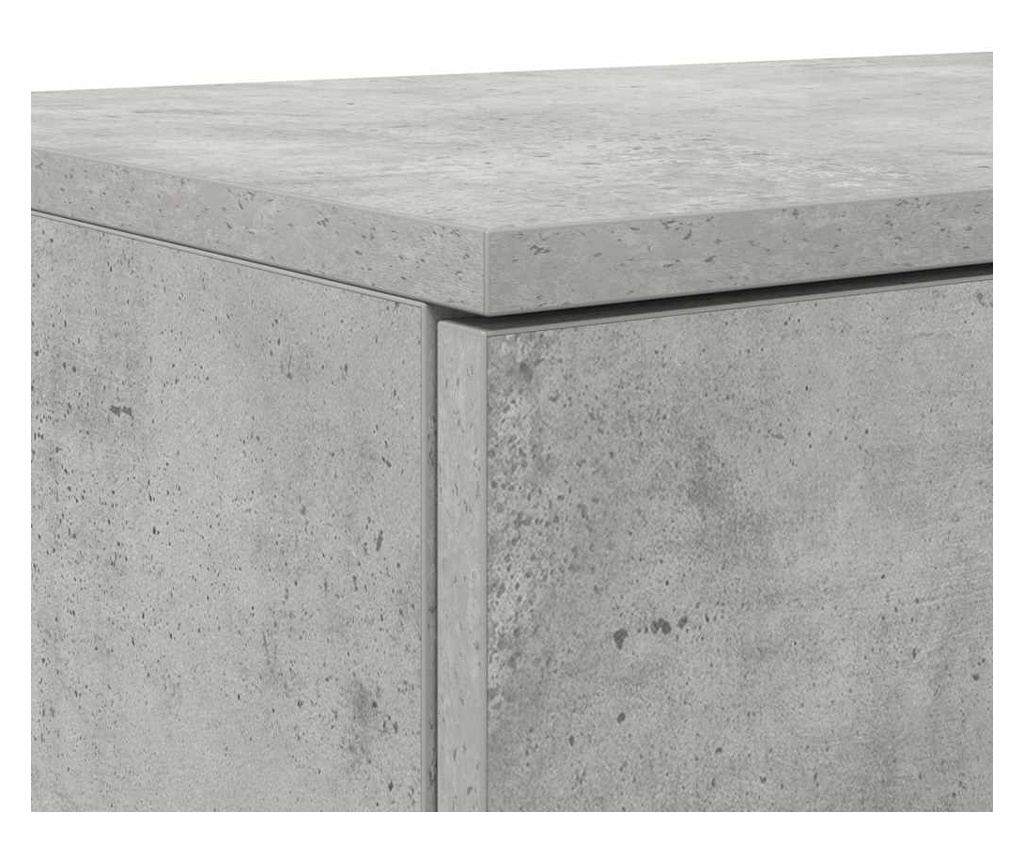Ladica za krevet betonsko siva 180 x 36,5 x 16,5 cm kompozitno drvo - 10