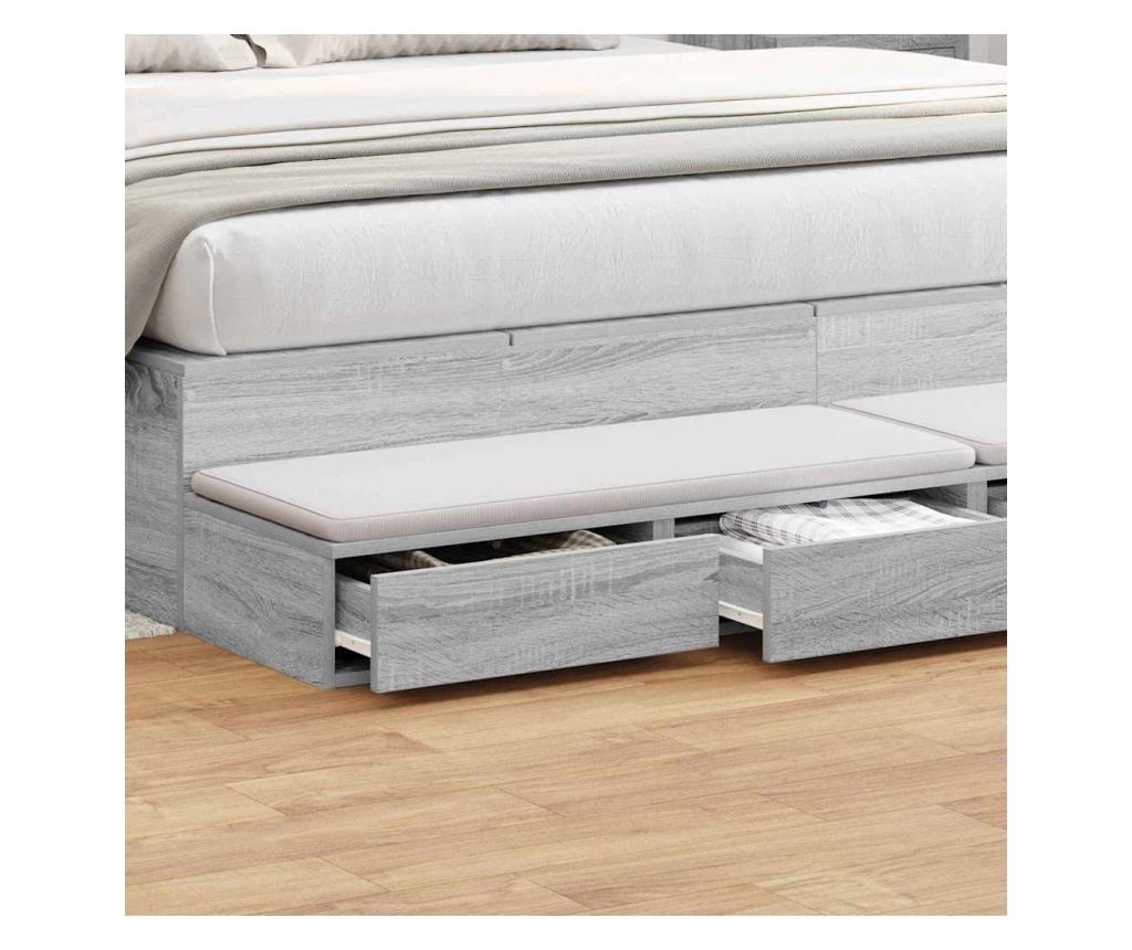 Ladica za krevet Sonoma siva 200 x 36,5 x 16,5 cm - 5