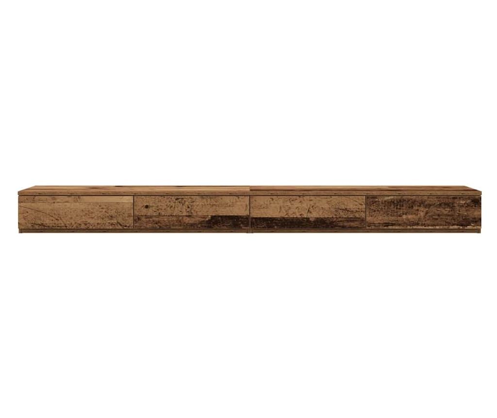 Noćni ormarić s ladicom, staro drvo, 180 x 36,5 x 16,5 cm - 6