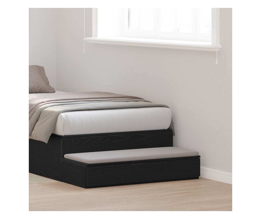 Ladica za krevet crni hrast 80 x 36,5 x 16,5 cm - 2
