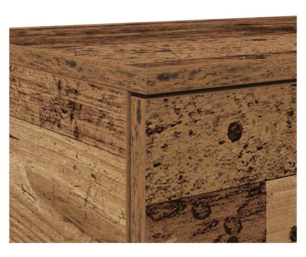 Noćni ormarić s ladicom, staro drvo, 120 x 36,5 x 16,5 cm - 10