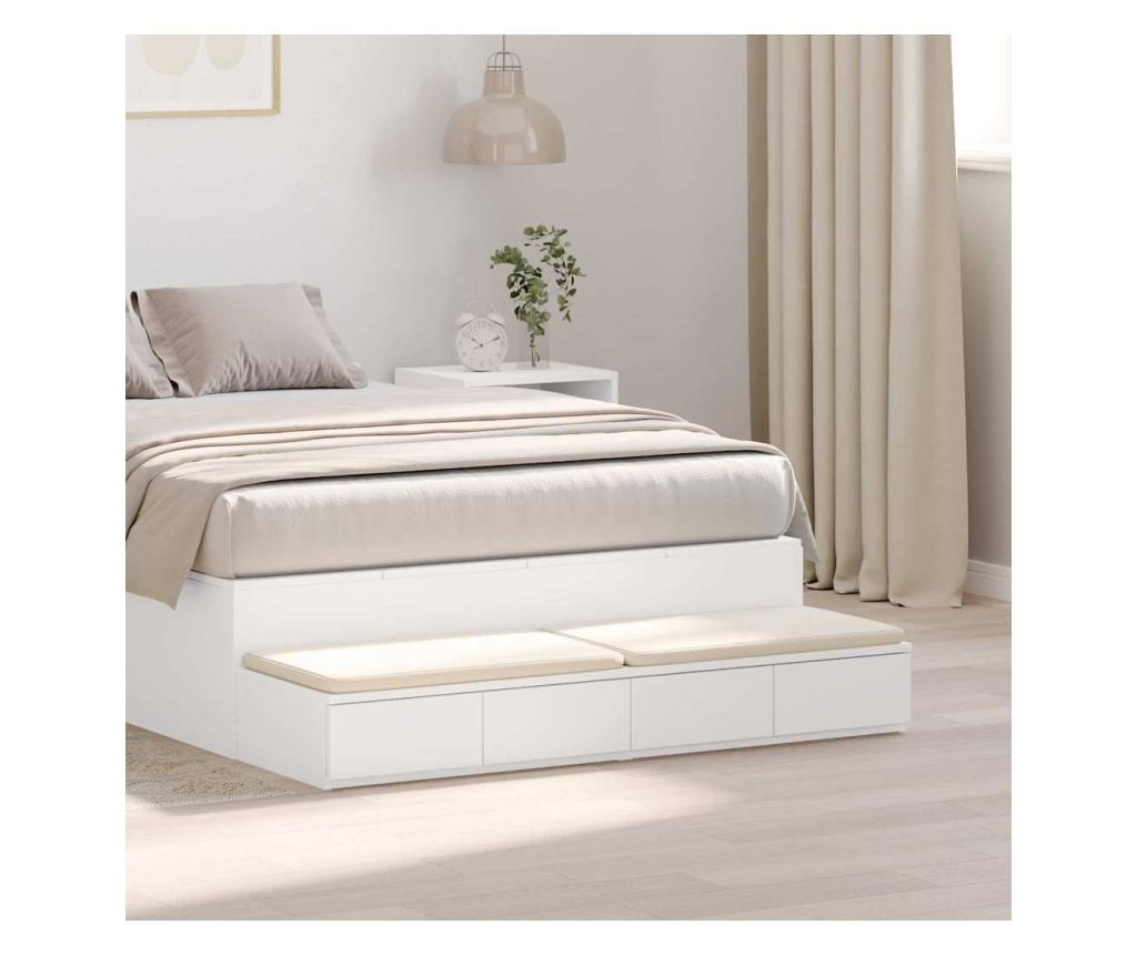 Ladica za krevet Bijela 120 x 36,5 x 16,5 cm Kompozitno drvo - 2