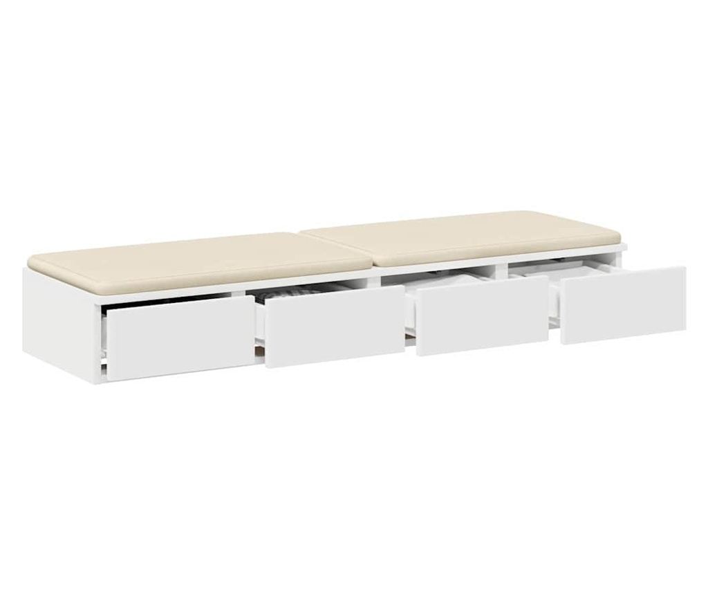 Ladica za krevet Bijela 120 x 36,5 x 16,5 cm Kompozitno drvo - 3