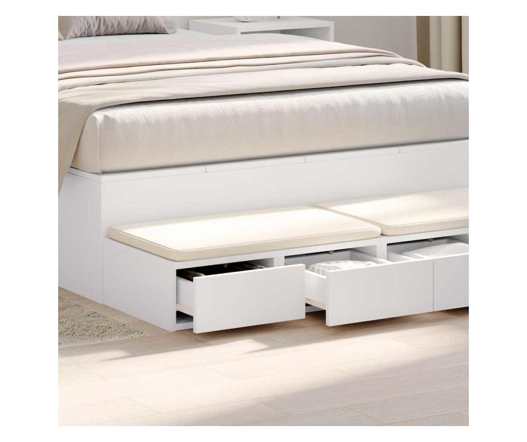 Ladica za krevet Bijela 120 x 36,5 x 16,5 cm Kompozitno drvo - 4