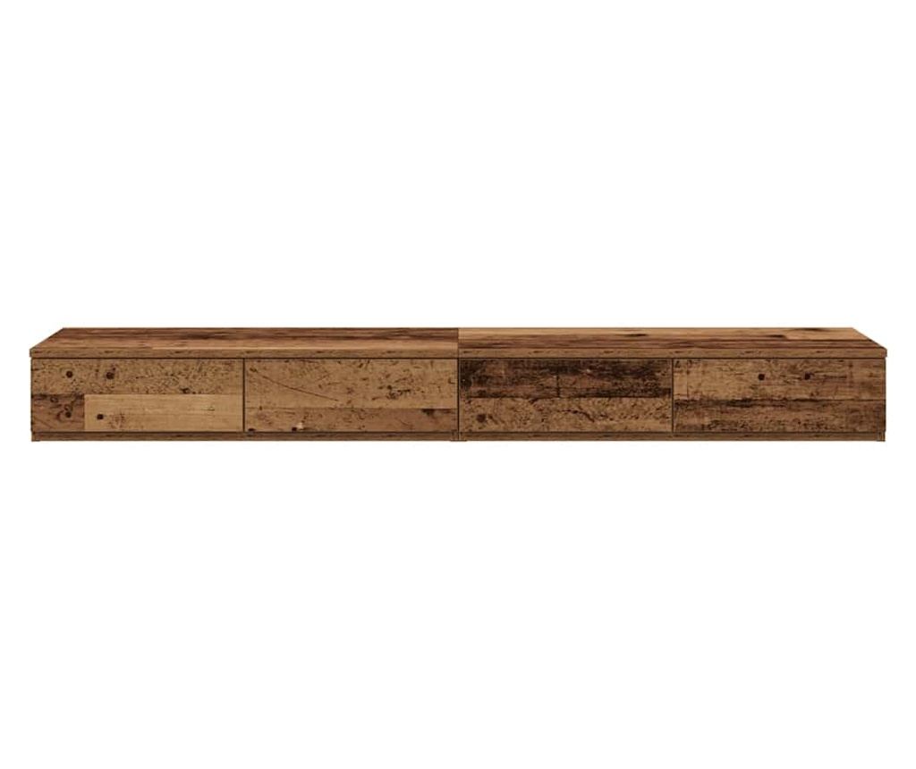Noćni ormarić s ladicom, staro drvo, 120 x 36,5 x 16,5 cm - 6