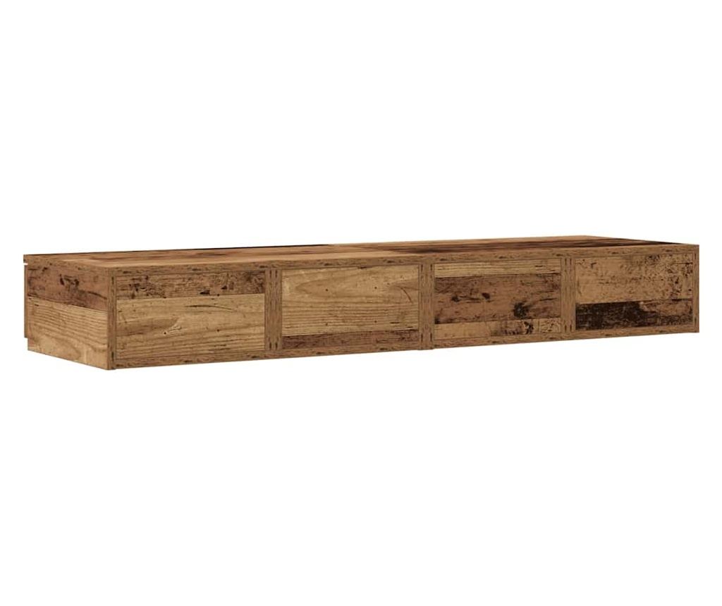 Noćni ormarić s ladicom, staro drvo, 120 x 36,5 x 16,5 cm - 8