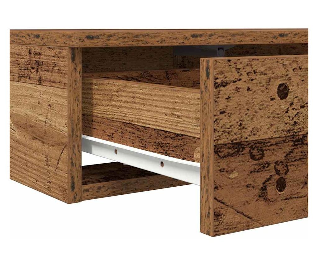 Noćni ormarić s ladicom, staro drvo, 120 x 36,5 x 16,5 cm - 9