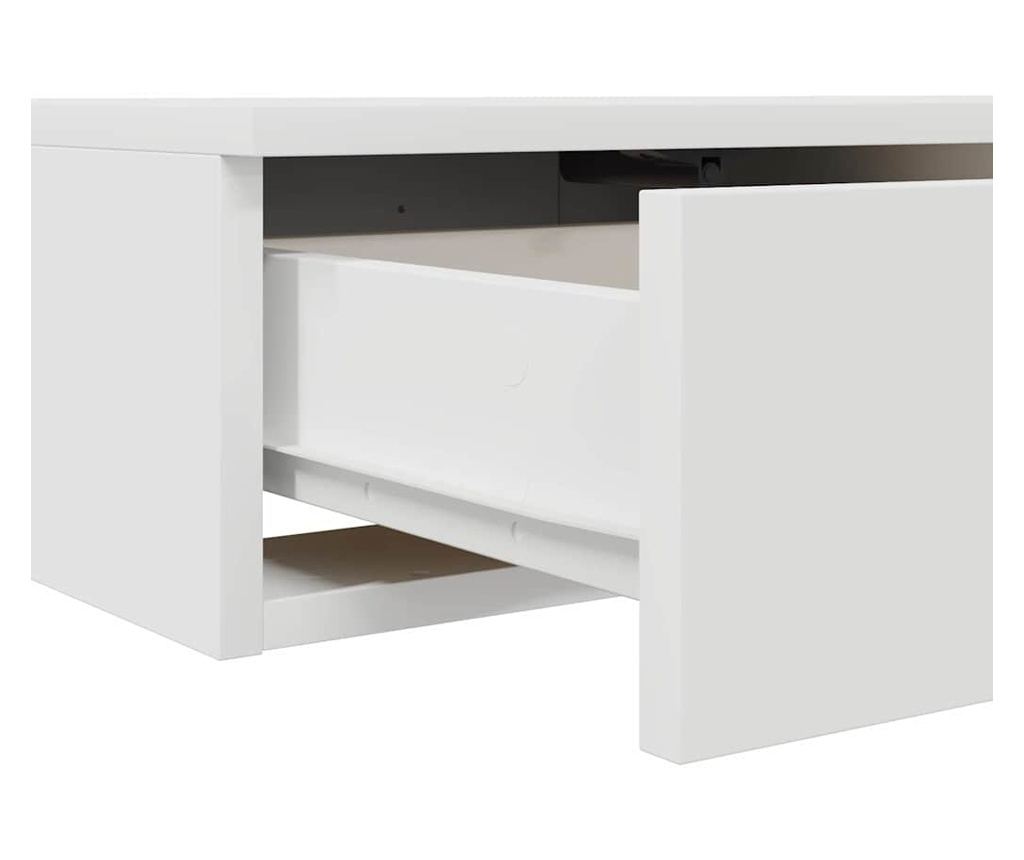 Bijeli noćni ormarić s ladicama, 135 x 36.5 x 16.5 cm, kompozitno drvo - 9