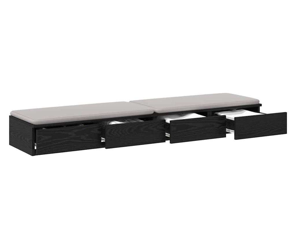Ladica za krevet Crni hrast 140 x 36,5 x 16,5 cm - 3