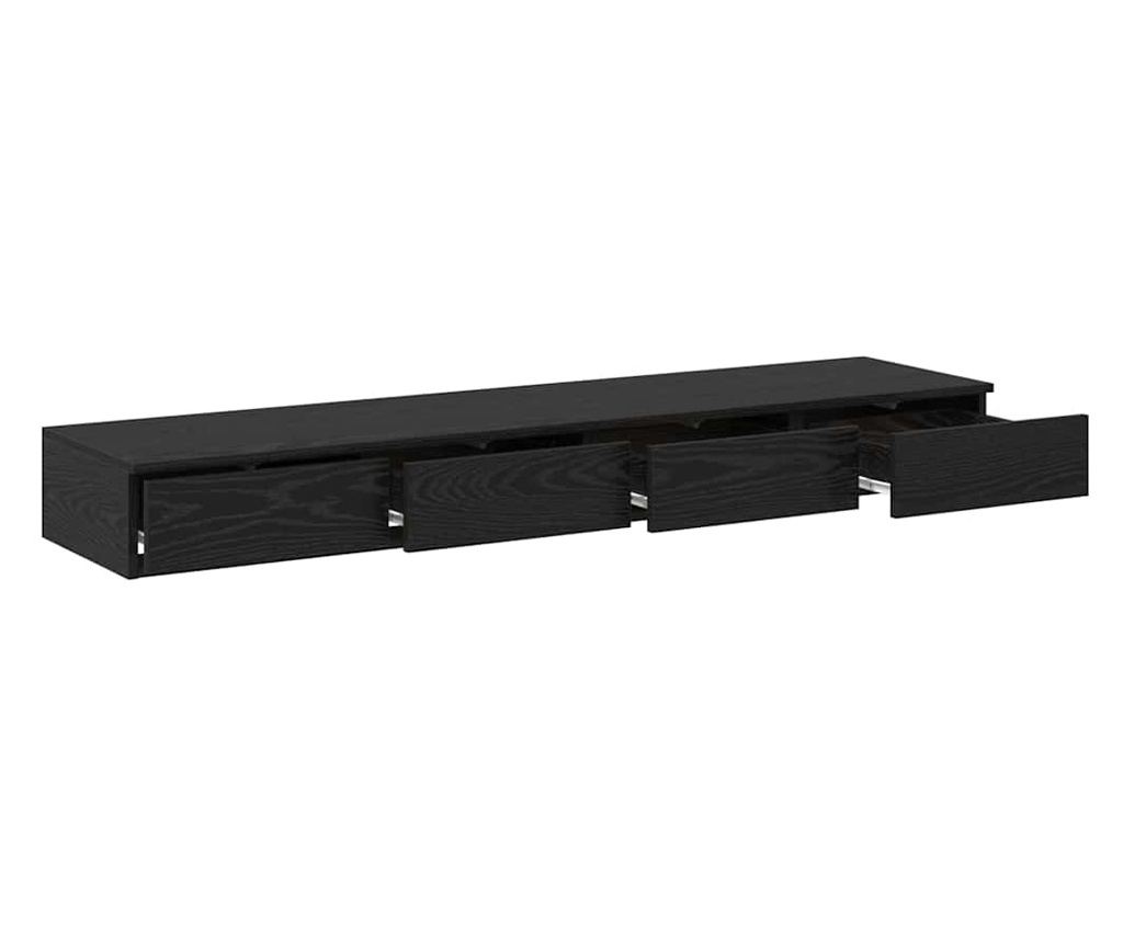 Ladica za krevet Crni hrast 140 x 36,5 x 16,5 cm - 5