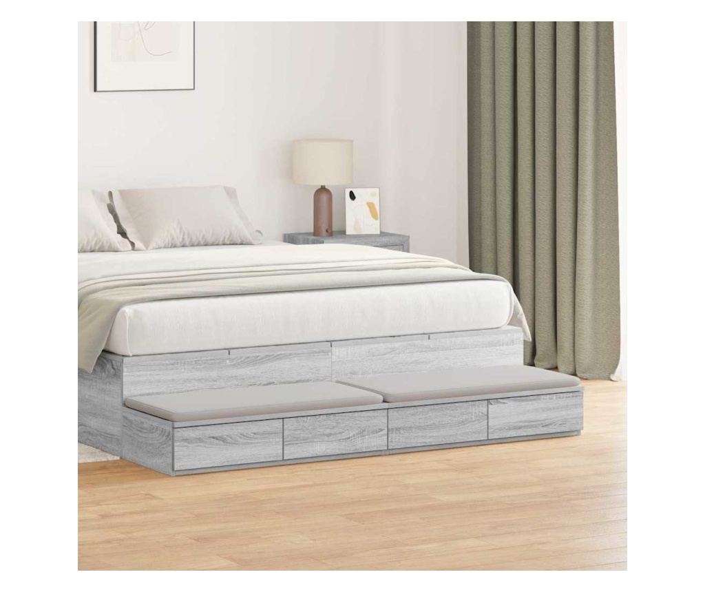Ladica za krevet Sonoma siva 140 x 36,5 x 16,5 cm - 2