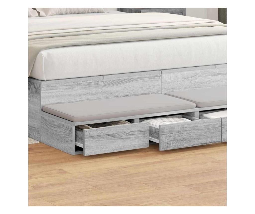 Ladica za krevet Sonoma siva 140 x 36,5 x 16,5 cm - 4