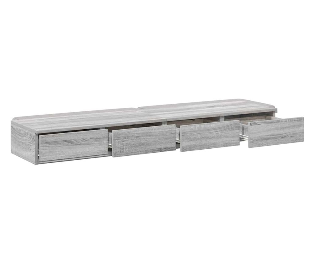 Ladica za krevet Sonoma siva 140 x 36,5 x 16,5 cm - 5