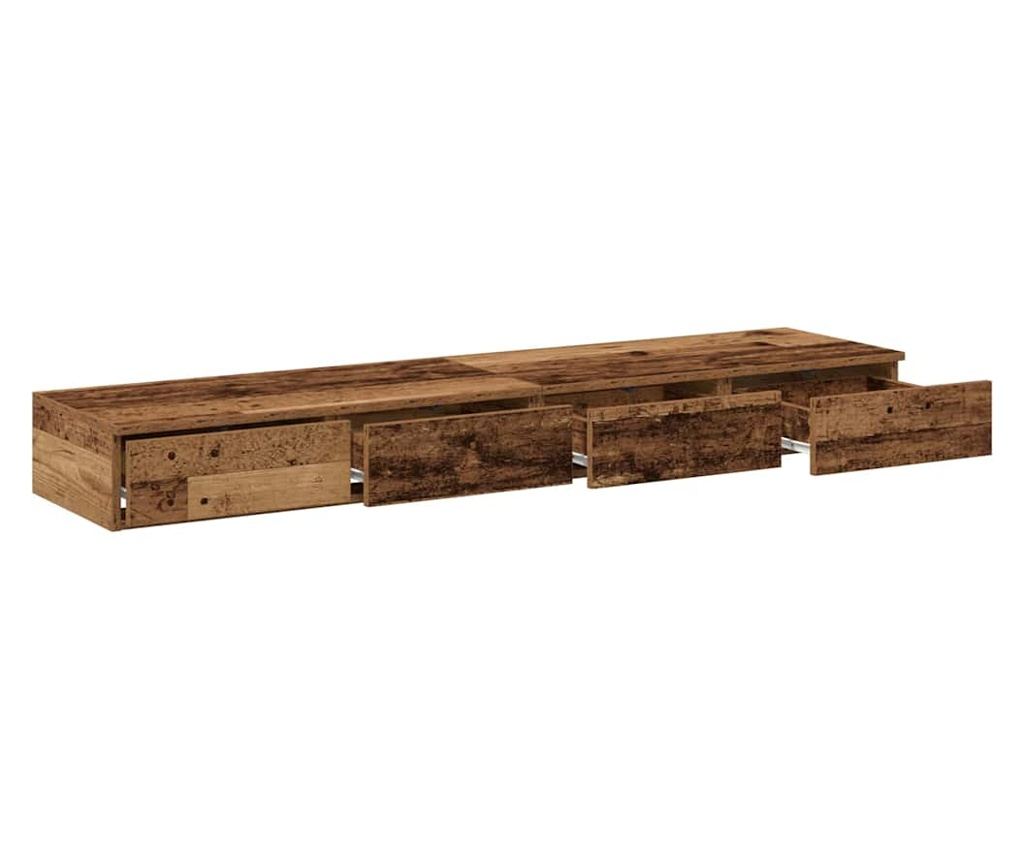 Noćni ormarić s ladicom, staro drvo, 140 x 36.5 x 16.5 cm - 5