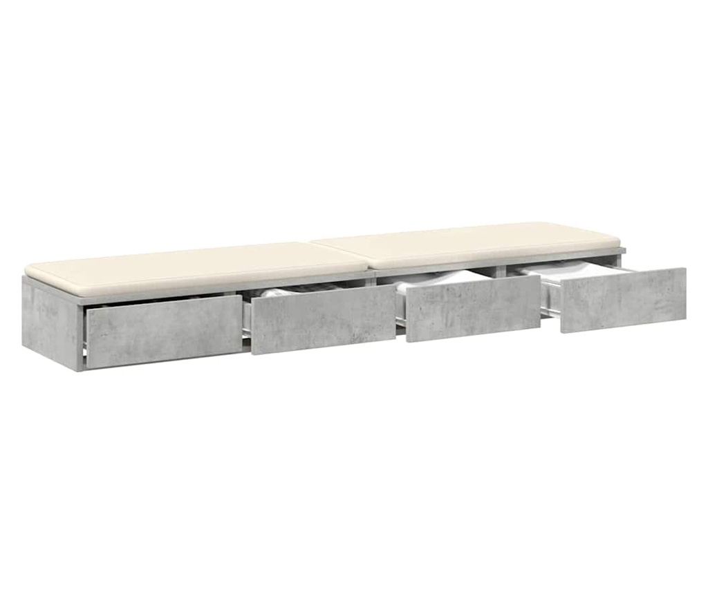 Ladica za krevet betonsko siva 160 x 36,5 x 16,5 cm kompozitno drvo - 3