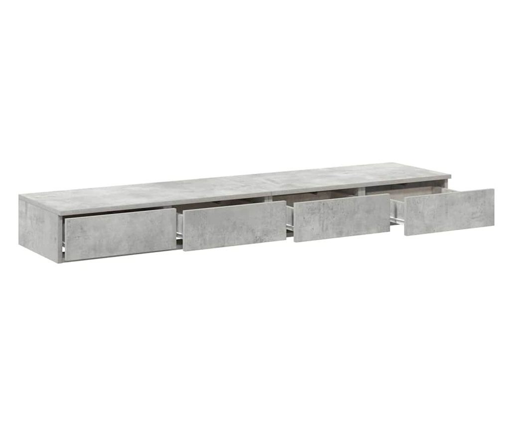 Ladica za krevet betonsko siva 160 x 36,5 x 16,5 cm kompozitno drvo - 7