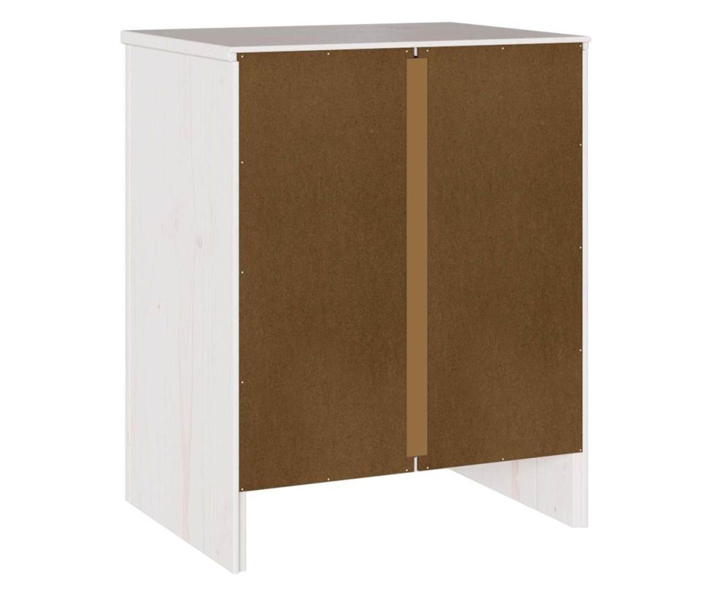 Drammen bijeli noćni ormarić 45 x 35 x 56 cm od punog borovog drveta - 6