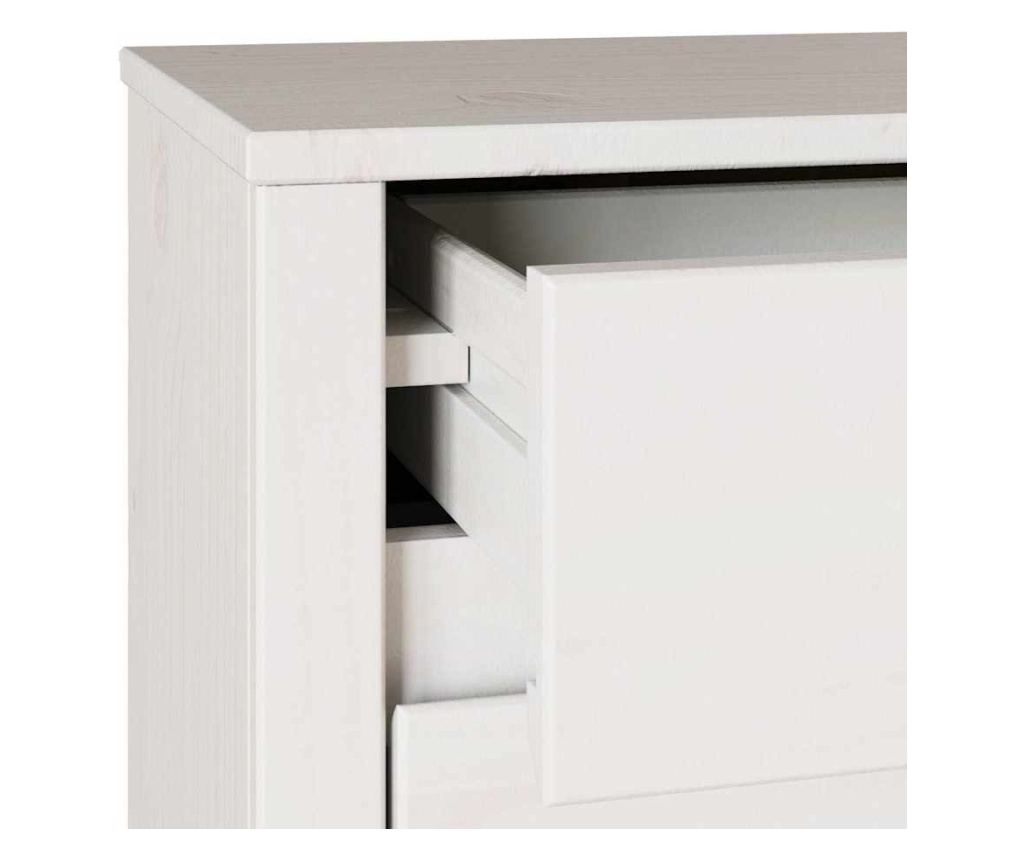 Drammen bijeli noćni ormarić 45 x 35 x 56 cm od punog borovog drveta - 9