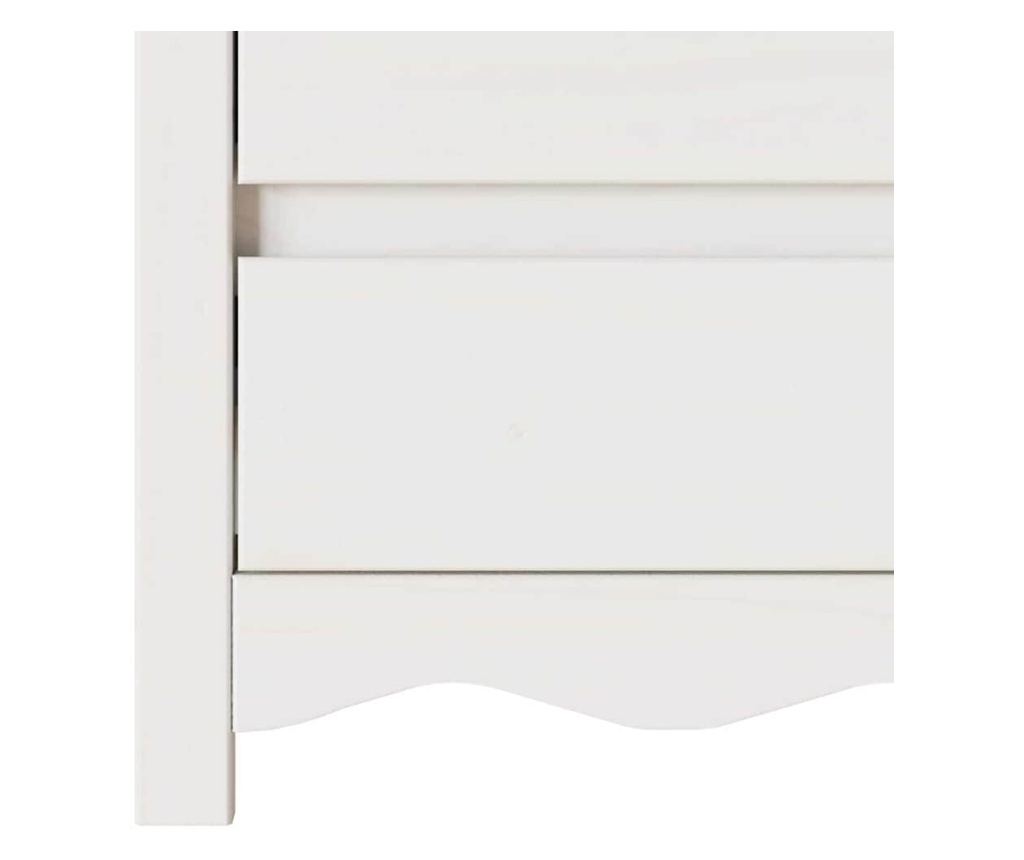 Drammen bijeli noćni ormarić 45 x 35 x 56 cm od punog borovog drveta - 10