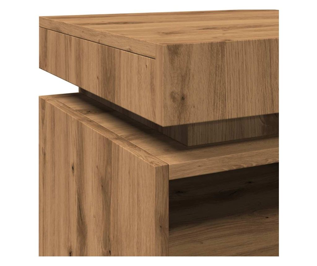 Noćni ormarić s LED svjetlima, 2 kom, Artisan Oak, 40x39x48.5 cm - 10