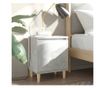 Noćni ormarić s nogama od masivnog drva, betonsko siva, 40x30x50 cm thumbnail 2