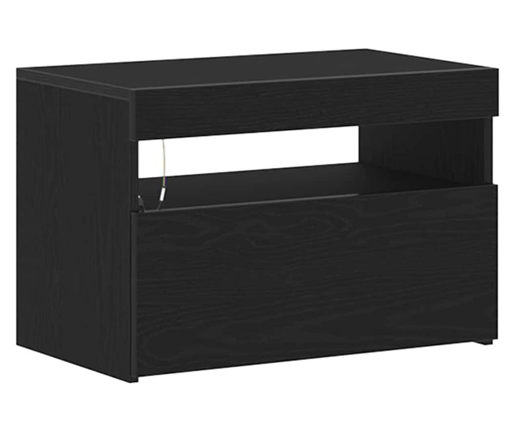 Crni ormarić za noćni ormarić 60 X 35 X 40 cm Kompozitno drvo - 5