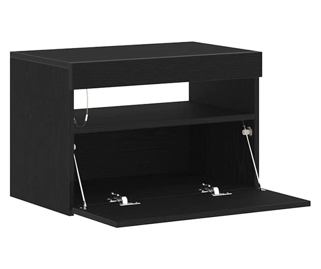 Crni ormarić za noćni ormarić 60 X 35 X 40 cm Kompozitno drvo - 6