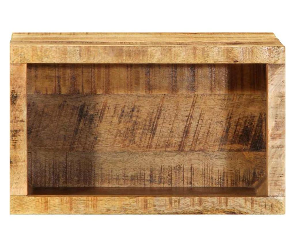 Smeđi noćni ormarić 40 x 30 x 25 cm od punog drva manga - 7