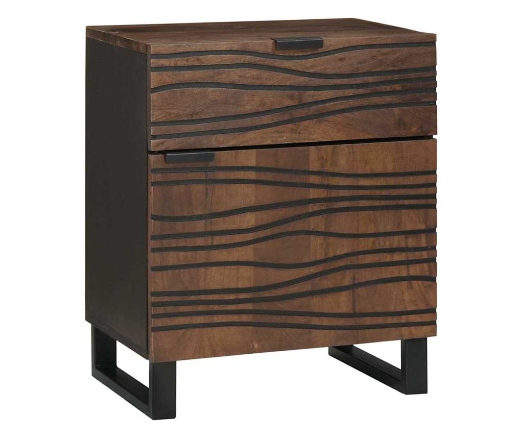 Noćni ormarić Chestnut 50 X 33 X 60 Cm od punog drveta manga - 2