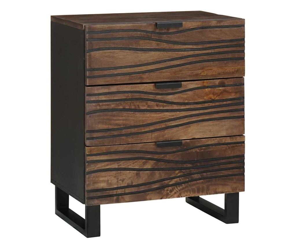 Noćni ormarić Chestnut 50 X 33 X 60 Cm od punog drveta manga - 2