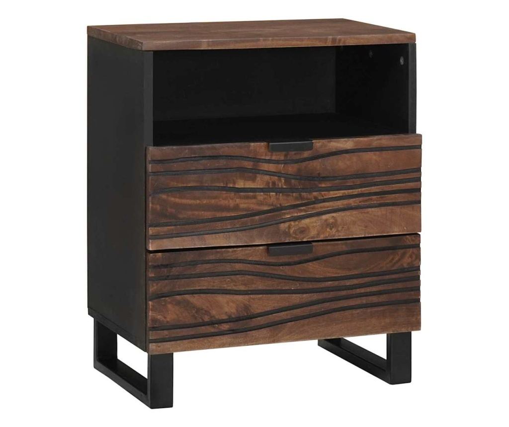 Noćni ormarić Chestnut 50 x 33 x 60 cm od punog drva manga - 2
