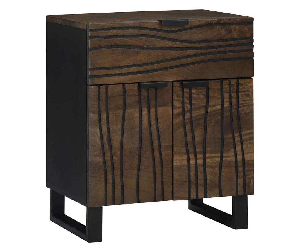 Noćni ormarić Chestnut 50 x 33 x 60 cm od punog drveta manga - 2