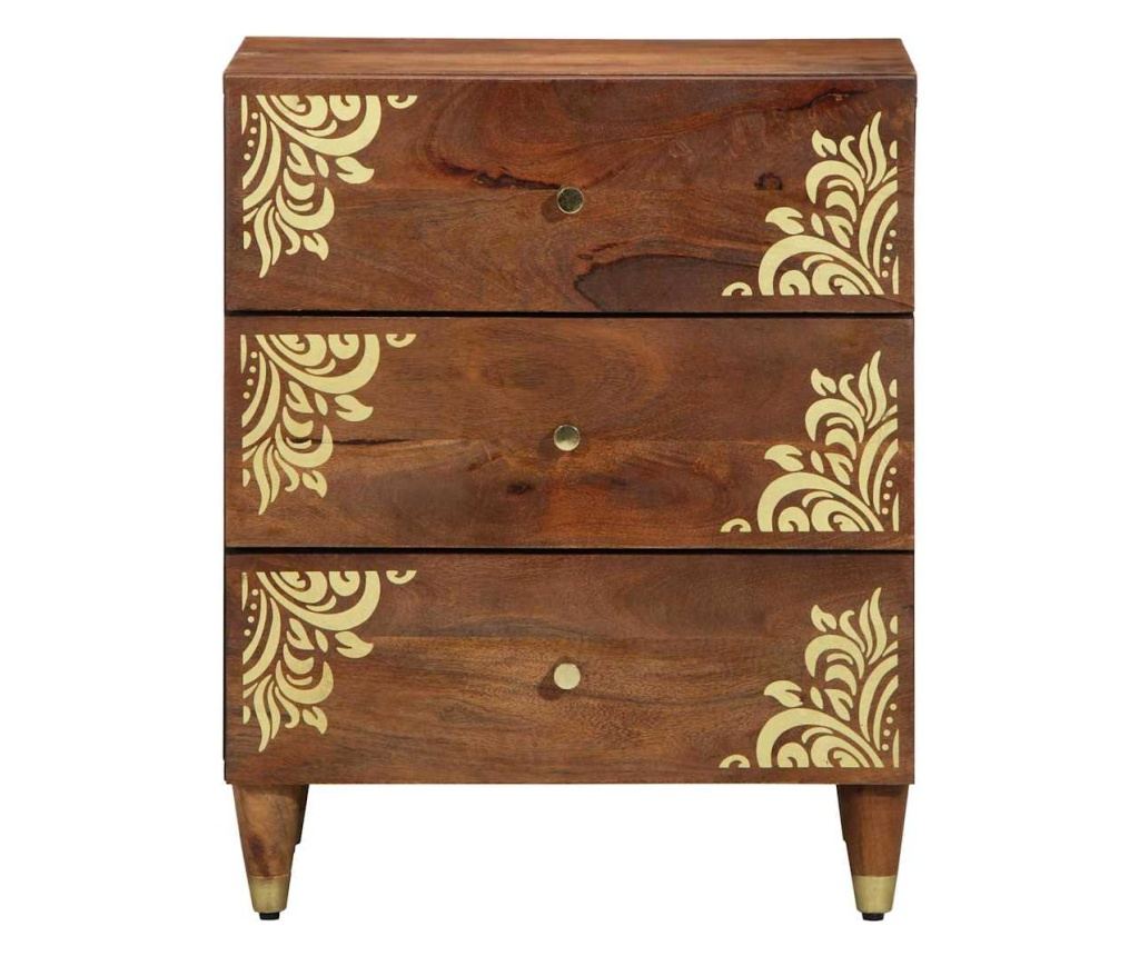Noćni ormarić Honey Brown 50 x 33 x 62 cm od punog drva manga - 3