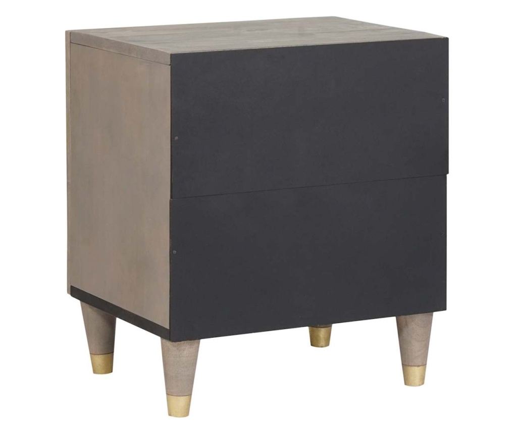 Noćni ormarić 2 kom sivi 40 x 33 x 46 cm masivno drvo manga - 9
