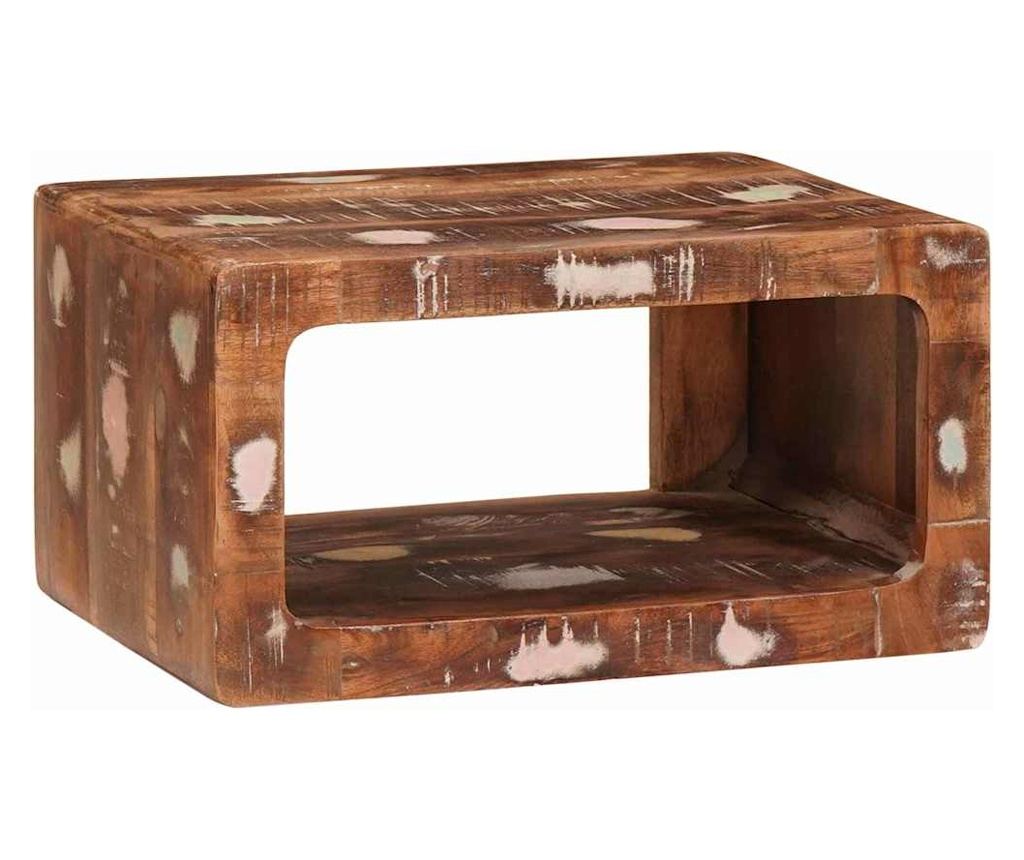 Noćni ormarić 45 X 30 X 24 Cm od masivnog recikliranog drva - 4