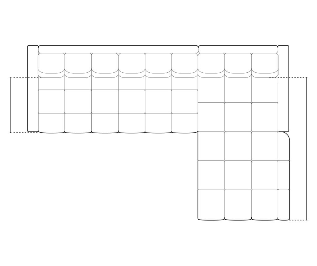 Sarokkanapé Cosmopolitan Design 620658, Bali, sötétkék, 75x185x293 cm - 9