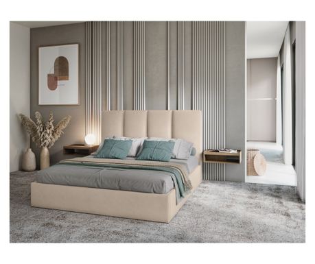 Postelja Micadoni Home 535756, Pyla, Bež, Ležišče 140x200 cm