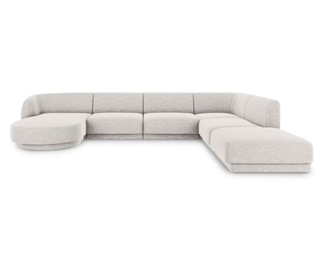 Sarok U-alakú kanapé Micadoni Home 536212, Miley, világosszürke, 70x255x330 cm