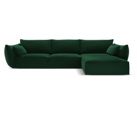 Kutna garnitura Micadoni Home 536470, Kaelle, tamno zelena, 85x171x308 cm