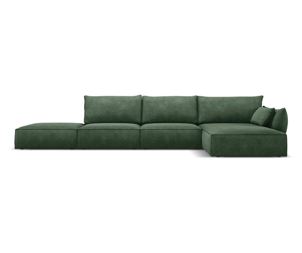 Sarokkanapé Mazzini 840211, Vanda, Sötétzöld, 85x171x364 cm - 2