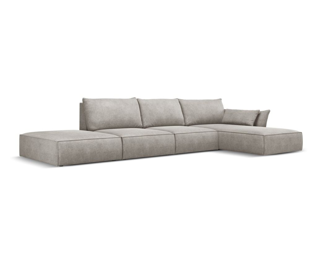 Sarokülőgarnitúra Mazzini 840211, Vanda, világosszürke, 85x171x364 cm - 3