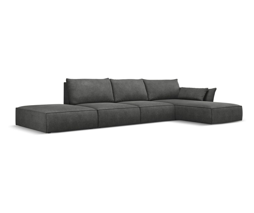 Sarokülőgarnitúra Mazzini 840211, Vanda, sötétszürke, 85x171x364 cm - 5