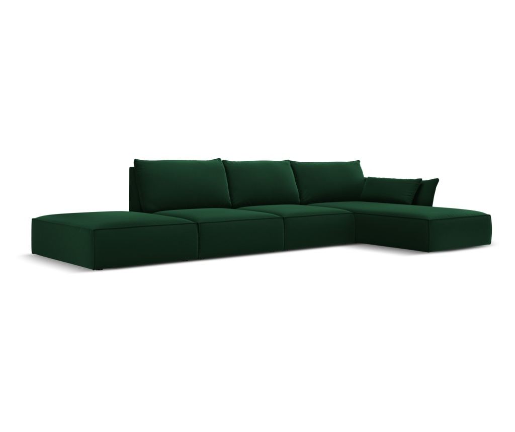 Sarokülőgarnitúra Mazzini 840211, Vanda, Sötétzöld, 85x171x364 cm - 4