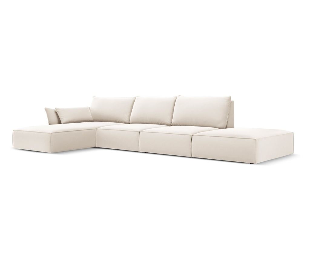 Sarokülőgarnitúra Mazzini 840211, Vanda, Világosbézs, 85x171x364 cm - 3
