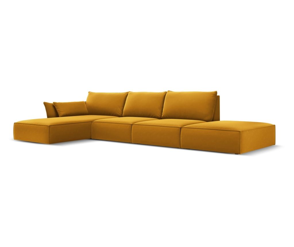 Sarokülőgarnitúra Mazzini 840211, Vanda, Sárga, 85x171x364 cm - 3